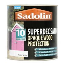 Sadolin - Superdec Opaque Wood Protection Satin Super White - 1lt