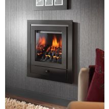 Crystal Fires Royale 4 Sided Hole In the Wall with Gem Gas Fire in Graphite with Remote Control and Coals