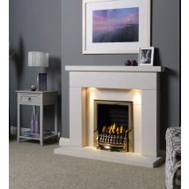 Gallery Collection Durrington Limestone Fireplace with Downlights