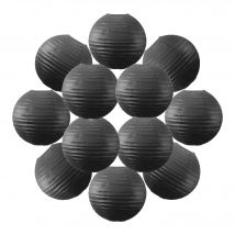 Lot de 12 Boules Japonaises Noires 30 cm