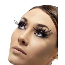 Kurze schwarze falsche Wimpern mit langen schwarzen Federn für Erwachsene