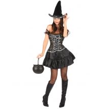 Sexy Hexenkostüm mit Mieder für Damen Halloween