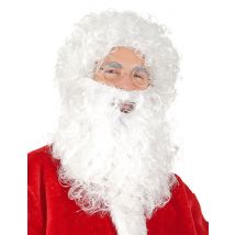Weihnachtsmann Perücke und Bart weiss