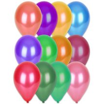 100 metallische bunte Luftballons 29 cm