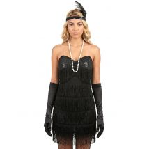 Sexy Charleston Kostüm für Damen schwarz