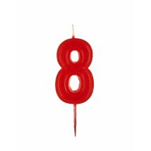Kerze Nummer 8 rot