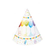 6 Partyhüte Happy Birthday