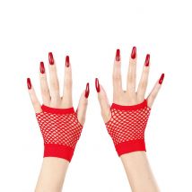 Kurze rote Netzhandschuhe für Erwachsene