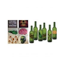 Set mit 6 Halloween-Flaschendekorationen