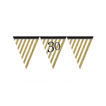 Wimpelgirlande schwarz + gold 30 Jahre 3,7 m