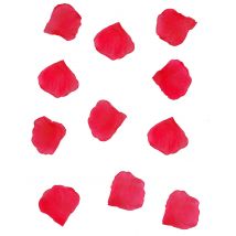 150 Rosenblätter aus Stoff rot