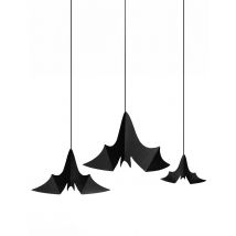 3 Hängedekorationen aus Pappe Fledermaus schwarz