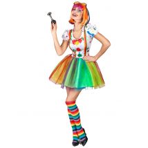 Buntes Clown Kostüm für Damen mit Farbflecken
