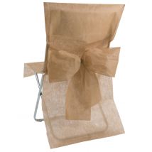 10 Premium Stuhlhussen in Taupe