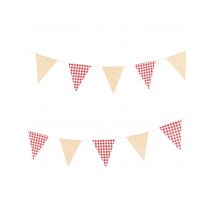 Wimpelgirlande Leinen Vichy-Muster Retro 2 m