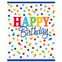8 Geschenktüten Happy Birthday mit bunten Punkten
