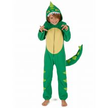 Dinosaurier-Kostüm für Kinder Dino-Overall mit Kapuze grün