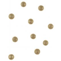 40 goldene Pailletten-Dekokugeln 12 mm