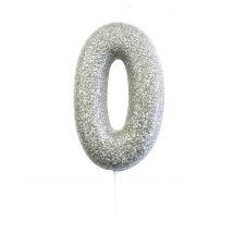 Kerze zum Stecken silber glitzernde 0 7 cm