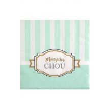 20 Papierservietten Babyparty mint 25 x 25 cm