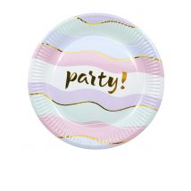 8 elegante Party-Pastellpappteller 20 cm