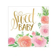 16 Papierservietten Sweet Baby Girl 33 x 33 cm