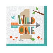 16 Papierservietten 1. Geburtstag Tiere des Waldes 33 x 33 cm