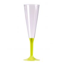 10 Sektflöten mit lindgrünem Fuß 150 ml
