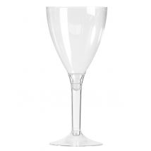 10 Weingläser mit Kristallfuß Kunststoff 160 ml