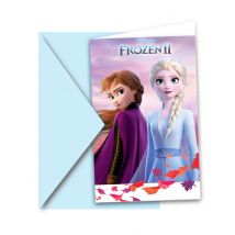 6 Einladungskarten und Umschläge Frozen 2