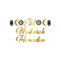 Eid Mubarak goldene Pappgirlande 182 cm