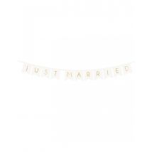 Wimpelgirlande Just Married weiß, gold 155 cm