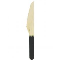 8 kleine schwarze Holzmesser 16 cm