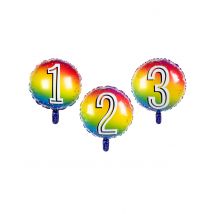 Zahlenballon mehrfarbig 45 cm