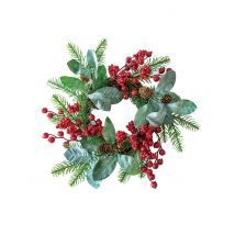 Teelichthalter rote Beeren 40 cm