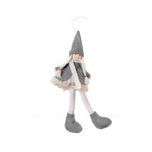 Puppen Baumanhänger grau 11 cm