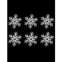 6 weiße Schneeflocken-Pendelleuchten 20 cm
