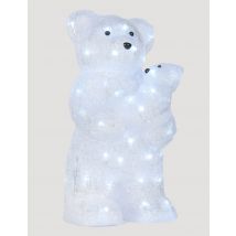 Lichtdeko Eisbär mit Baby 44 cm