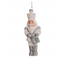 Nussknacker Anhänger weiß silber 17 cm