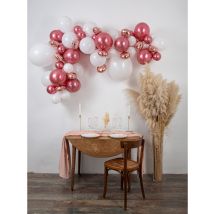 Arch-Kit mit 70 roségoldenen Luftballons