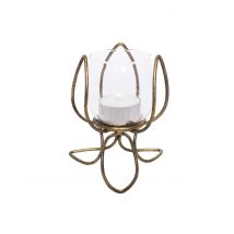 Altgold Teelichthalter Lotusblüte 11 cm