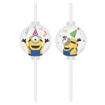 4 Minions Medaillon-Strohhalme