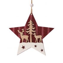 Stern Holzanhänger Weihnachten 14 cm