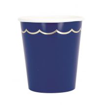 Pappbecher Einweggeschirr 8 Stk. 200ml marineblau