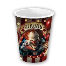 6 Pappbecher Halloween Clown 240 ml