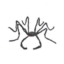 Riesige Deko Spinne mit Fell Halloween schwarz 2m x 24 cm