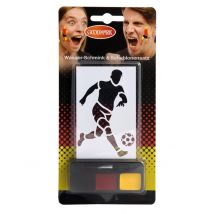 Fußball Schmink-Set Deutschland mit Schablone