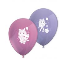 8 Luftballons Gabby's Dollhouse pink lila