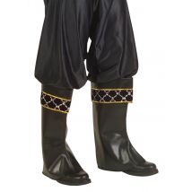 Stiefelstulpen Pirat Kostüm-Zubehör schwarz-gold - Thema: Abverkauf - Schwarz - Größe Einheitsgröße