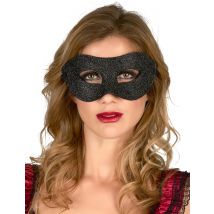 Glitter-Augenmaske schwarz - Thema: Gothic - Schwarz - Größe Einheitsgröße